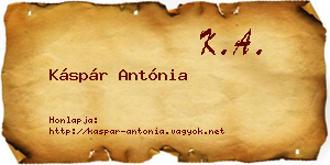 Káspár Antónia névjegykártya